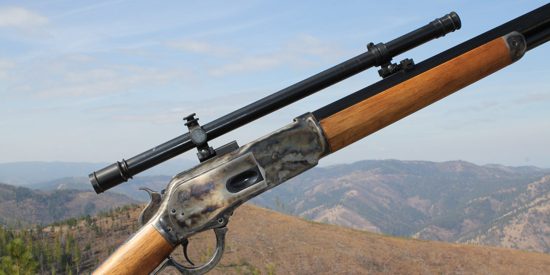 winchester 1873 lever with malcolm 6x short rifle telescope