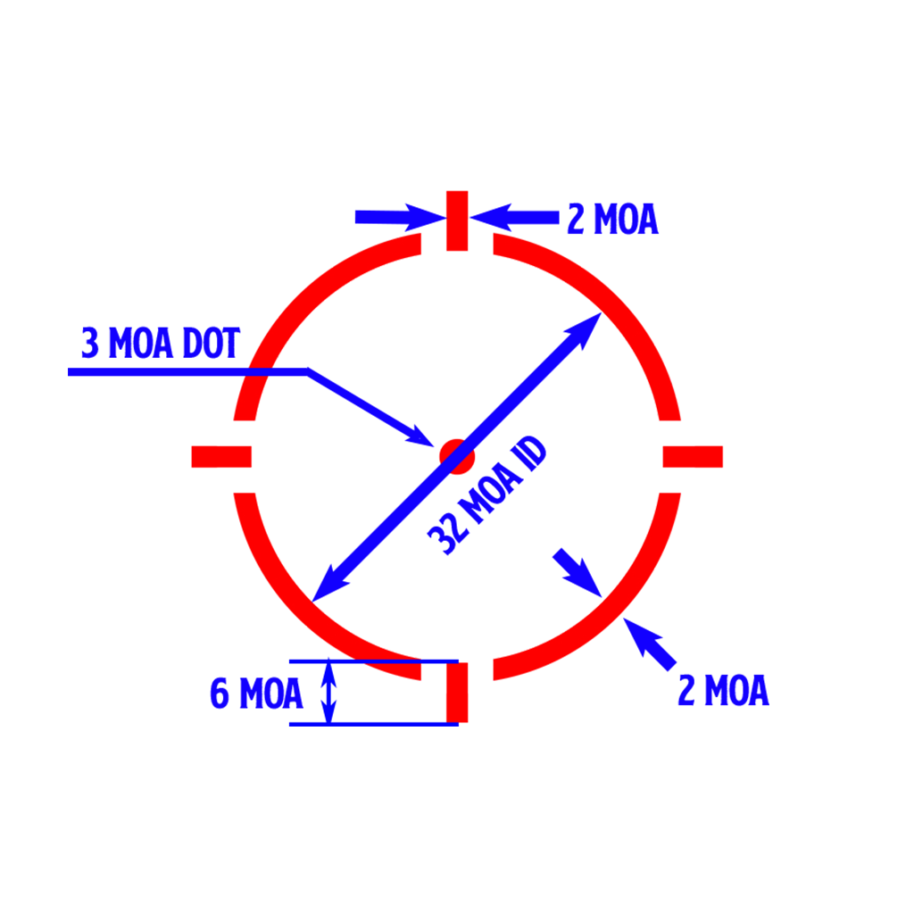 36 MOA Segmented Circle TD-3E Multiple Reticles