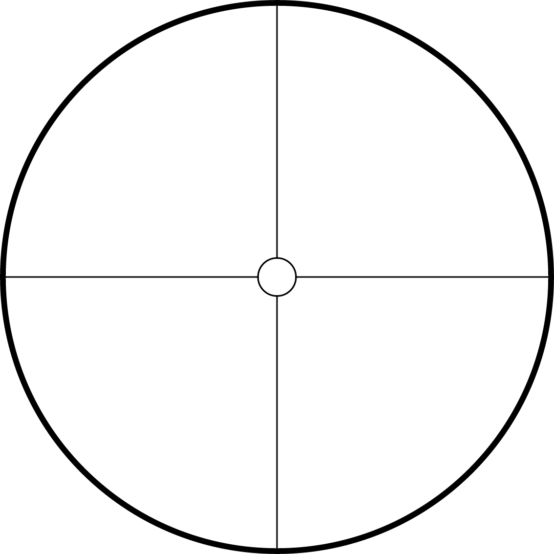 6 MOA circle with open center - reticle pattern for 6X Long Malcolm Gen 2