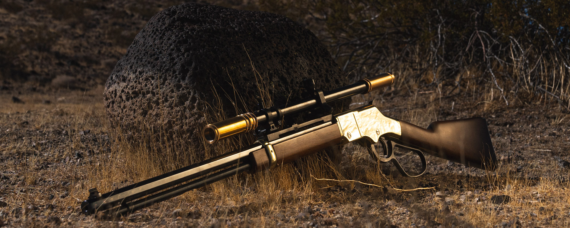 Malcolm 6X Two Tone BPCR scope atop a Henry Golden Boy