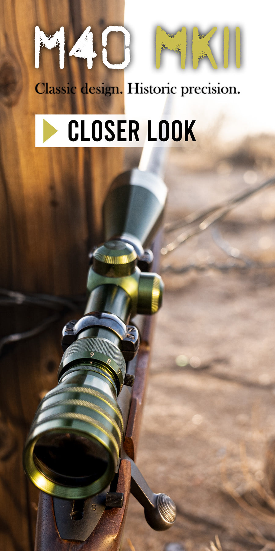 M40 MkII 3-9X Scope on a Remington 700 SSA build, out in the desert