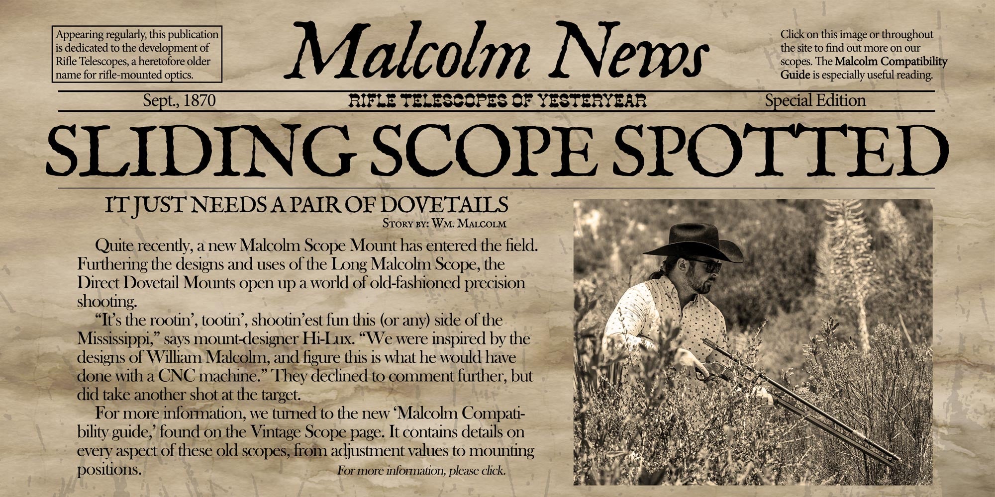 Malcolm 6x sliding scope mounts