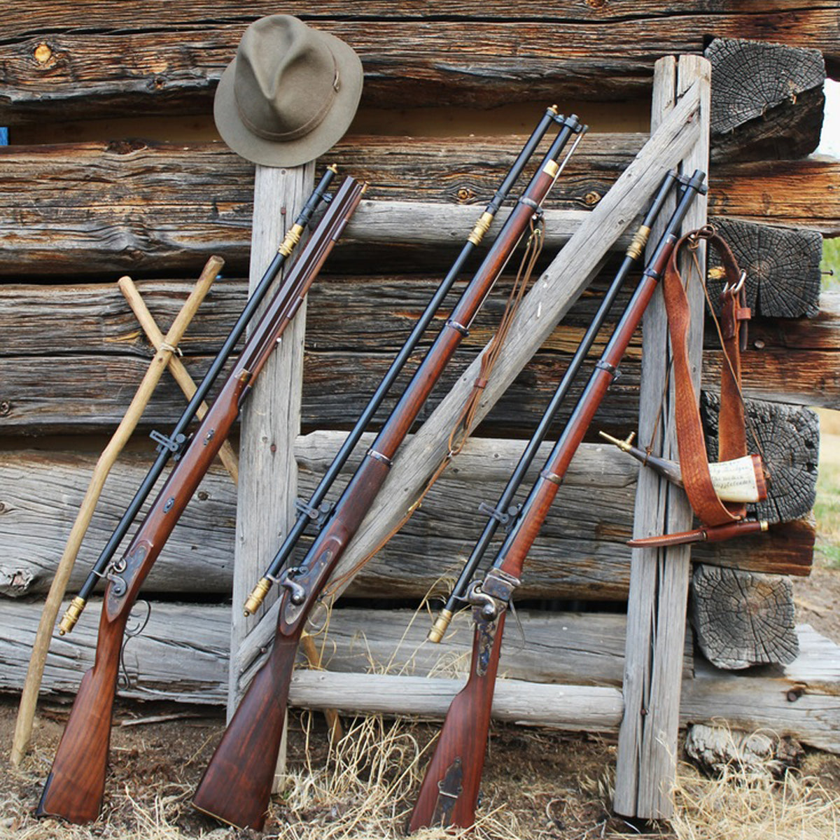 The 6X Long Malcolm Scope mounted on a variety of percussion rifles