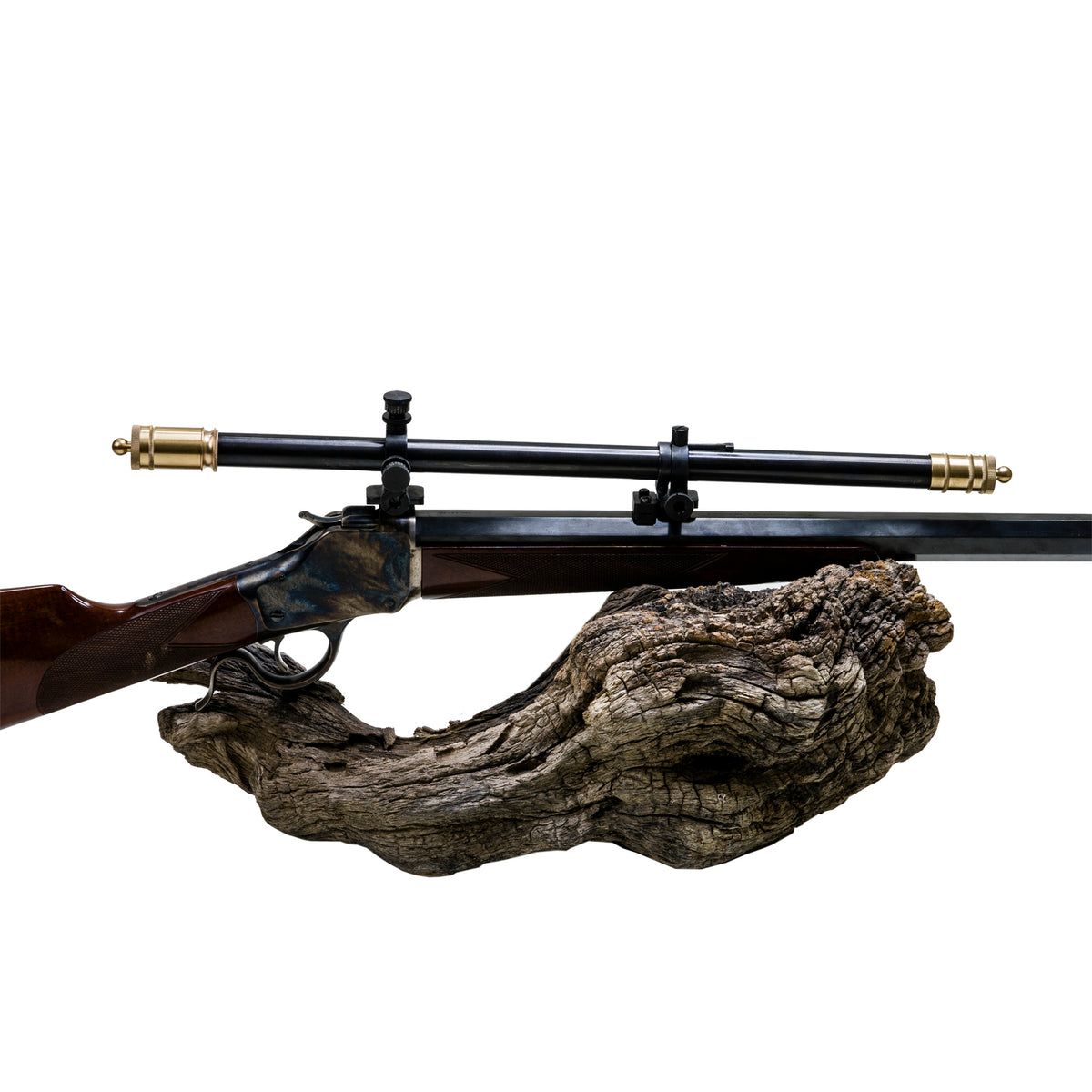 Malcolm 6X Two Tone Rifle Telescope Vintage on 1885 High Wall