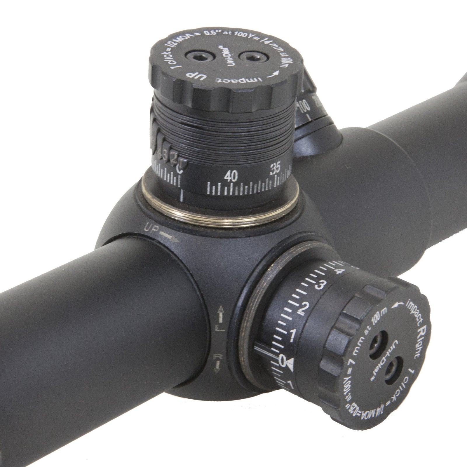 Uni-Dial Ballistic Turret 4-16X Rifle Scope Rear Angle 2